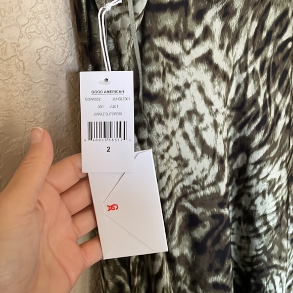 NWT Good American Jungle Print Slip Dress - Picture 6 of 7